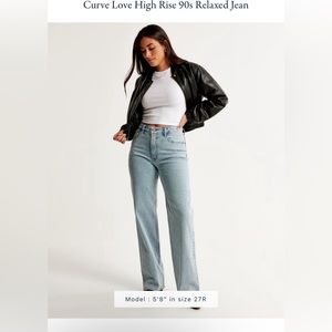 Abercrombie the 90s relaxed Jean high rise - curve love, size 28 long